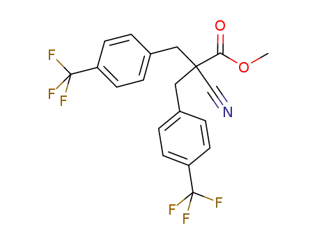 Molecular Structure of 1202778-98-0 (methyl 2-cyano-3-[4-(trifluoromethyl)phenyl]-2-{[4-(trifluoromethyl)phenyl]methyl}propionate)
