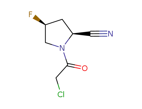 Molecular Structure of 596817-06-0 (2-Pyrrolidinecarbonitrile,1-(chloroacetyl)-4-fluoro-,(2S,4S)-)