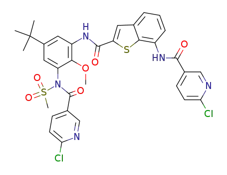 N-(2-{5-tert-butyl-3-[(6-chloro-pyridine-3-carbonyl)-methanesulfonyl-amino]-2-methoxy-phenylcarbamoyl}-benzo[b]thiophen-7-yl)-6-chloro-nicotinamide