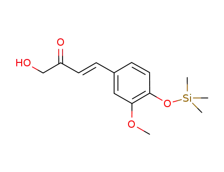 Molecular Structure of 336784-87-3 (3-Buten-2-one, 1-hydroxy-4-[3-methoxy-4-[(trimethylsilyl)oxy]phenyl]-,
(3E)-)