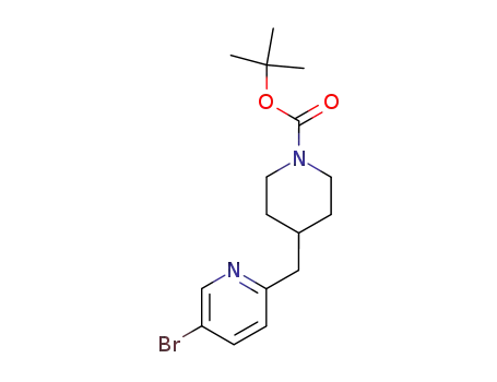 Molecular Structure of 253594-54-6 (4-[(5-bromo-2-pyridinyl)methyl]-1-piperidinecarboxylic
acid 1,1-dimethylethyl ester)