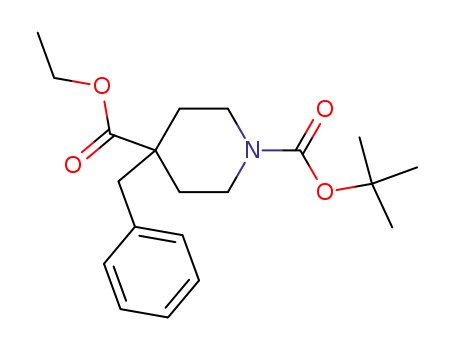 Molecular Structure of 167263-10-7 (ETHYL N-BOC-4-BENZYLPIPERIDINE-4-CARBOXYLATE)