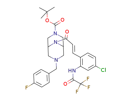 (E)-9-{3-[4-chloro-2-(2,2,2-trifluoroacetylamino)-phenyl]-acryloyl}-7-(4-fluorobenzyl)-3,7,9-triazabicyclo[3.3.1]nonane-3-carboxylic acid tert-butyl ester