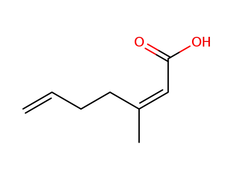 Molecular Structure of 88227-04-7 ((Z)-3-Methylhepta-2,6-dienoic acid)