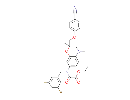 ethyl 2-((2-((4-cyanophenoxy)methyl)-2,4-dimethyl-3,4-dihydro-2H-1,4-benzoxazin-7-yl)(3,5-difluorobenzyl)amino)-2-oxoacetate