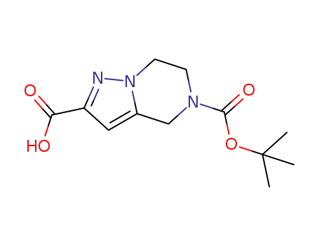 Molecular Structure of 1209492-73-8 (5-N-Boc-4,5,6,7-tetrahydropyrazolo[1,5-a]pyrazine-2-carboxylic acid)