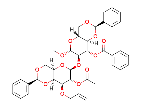 methyl 2-O-acetyl-3-O-allyl-4,6-O-benzylidene-β-D-galactopyranosyl-(1->2)-3-O-benzoyl-4,6-O-benzylidene-β-D-glucopyranoside