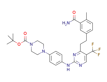 tert-butyl 4-(4-((4-(3-carbamoyl-4-methylphenethyl)-5-(trifluoromethyl)pyrimidin-2-yl)amino)phenyl)piperazine-1-carboxylate