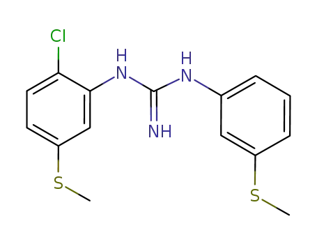 Molecular Structure of 160754-78-9 (N-(2-Chloro-5-methylsulfanyl-phenyl)-N''-(3-methylsulfanyl-phenyl)-guanidine)