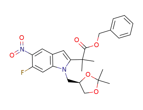 (R)-benzyl 2-(1-((2,2-dimethyl-1,3-dioxolan-4-yl)methyl)-6-fluoro-5-nitro-1H-1-indol-2-yl)-2-methylpropanoate