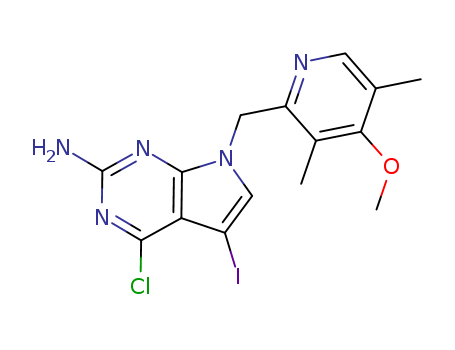 4-Chloro-5-iodo-7-((4-methoxy-3,5-dimethylpyridin-2-yl)methyl)-7H-pyrrolo[2,3-d]pyrimidin-2-amine Cas no.911397-54-1 98%