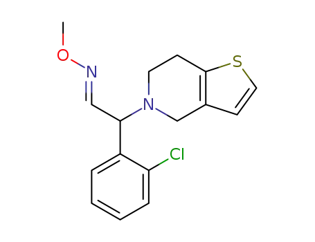 Molecular Structure of 1376615-31-4 ((E)-2-(2-chlorophenyl)-2-(6,7-dihydrothieno[3,2-c]pyridin-5(4H)-yl)acetaldehyde O-methyl oxime)