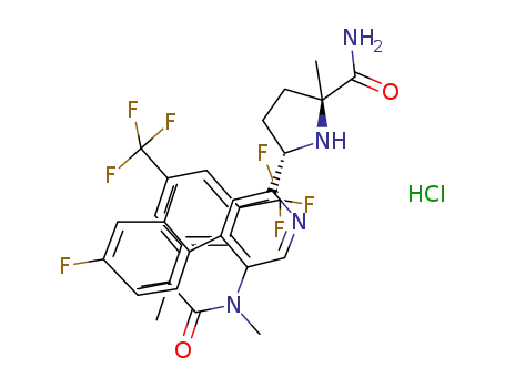 (5S)-5-[5-[{2-[3,5-bis(trifluoromethyl)phenyl]-2-methylpropanoyl}(methyl)amino]-4-(4-fluoro-2-methylphenyl)-2-pyridinyl]-2-methyl-D-prolinamide hydrochloride