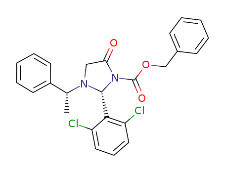 phenylmethyl (2R)-(2,6-dichlorophenyl)-5-oxo-3-((1'R)-phenylethyl)tetrahydro-1H-1-imidazolecarboxylate