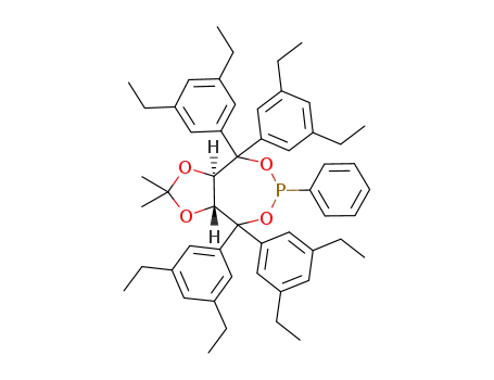 Molecular Structure of 1187446-93-0 ((3aR,8aR)-(-)-4,4,8,8-Tetrakis(3,5-diethylphenyl) tetrahydro-2,2-diMethyl-6-phenyl-1,3-dioxolo [4,5-e]dioxaphosphepin)