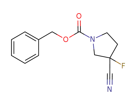 Molecular Structure of 872716-24-0 (1-Pyrrolidinecarboxylic acid, 3-cyano-3-fluoro-, phenylmethyl ester)