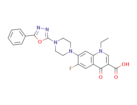 1-ethyl-6-fluoro-4-oxo-7-(4-(5-phenyl-1,3,4-oxadiazol-2-yl)piperazin-1-yl)-1,4-dihydroquinoline-3-carboxylic acid