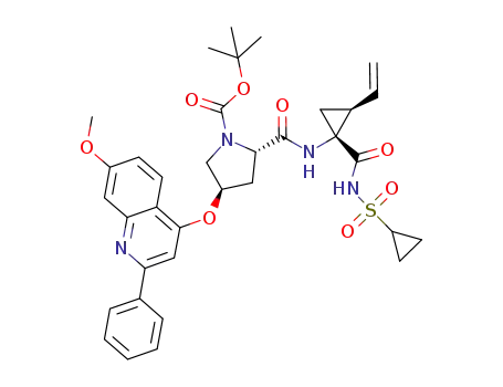 2(S)-(1(R)-cyclopropanesulfonylamino-carbonyl-2(S)-vinylcyclopropylcarbamoyl)-4(R)-(7-methoxy-2-phenylquinolin-4-yloxy)-pyrrolidine-1-carboxylic acid tert-butyl ester