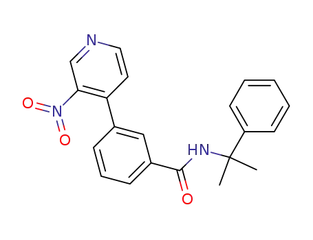 Molecular Structure of 1215106-20-9 (3-(3-nitropyridin-4-yl)-N-(2-phenylpropan-2-yl)benzamide)