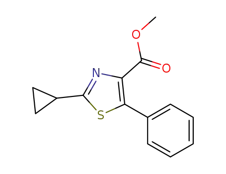 Molecular Structure of 1038508-84-7 (methyl 2-cyclopropyl-5-phenyl-1,3-thiazole-4-carboxylate)