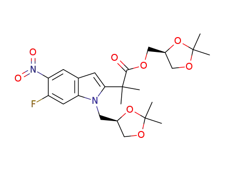((S)-2,2-dimethyl-1,3-dioxolan-4-yl)methyl 2-(1-(((R)-2,2-dimethyl-1,3-dioxolan-4-yl)methyl)-6-fluoro-5-nitro-1H-indol-2-yl)-2-methylpropanoate