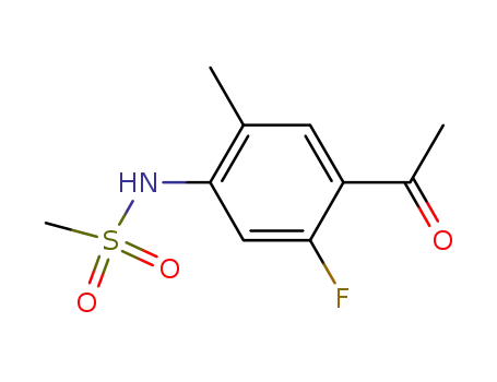 Molecular Structure of 910486-83-8 (N-(4-acetyl-5-fluoro-2-methylphenyl)methanesulfonamide)