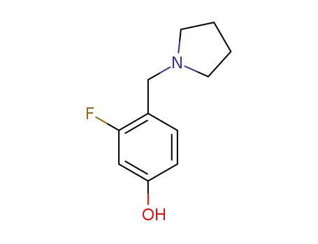 Molecular Structure of 1354792-55-4 (3-Fluoro-4-(pyrrolidin-1-ylmethyl)phenol)