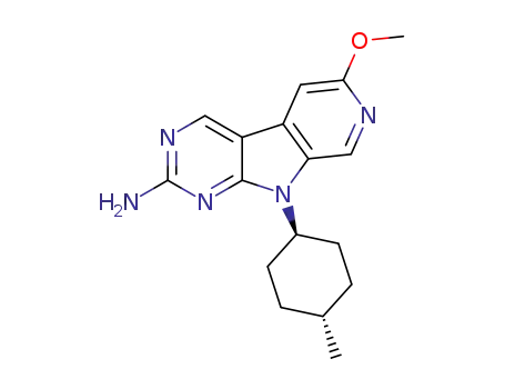 Molecular Structure of 1401034-57-8 (6-methoxy-9-[(1r,4r)-4-methylcyclohexyl]-9H-pyrido[4',3':4,5]pyrrolo[2,3-d]pyrimidin-2-amine)
