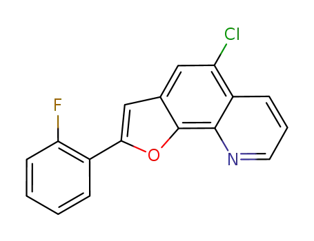 Molecular Structure of 1218818-90-6 (5-chloro-2-(2-fluorophenyl)furo[3,2-h]quinoline)