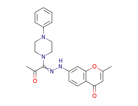 2-methyl-7-{2-[2-oxo-1-(4-phenylpiperazin-1-yl)propylidene]hydrazinyl}-4H-chromen-4-one
