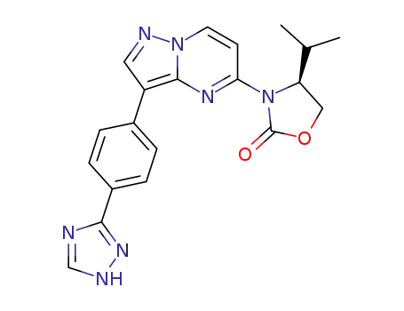 (S)-3-(3-(4-(1H-1,2,4-triazol-3-yl)phenyl)pyrazolo[1,5-a]pyrimidin-5-yl)-4-isopropyloxazolidin-2-one