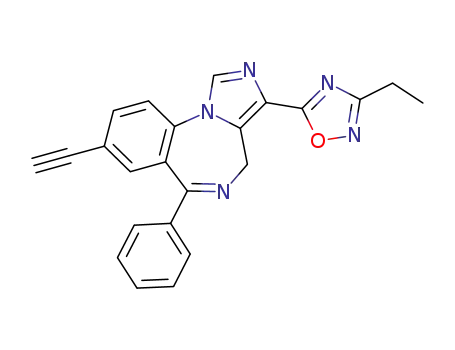 Molecular Structure of 612526-74-6 (5-(8-ethynyl-6-phenyl)-4H-benzo-[f]-imidazo-[1,5-a]-[1,4]-diazepine-3-ethyl-1,2,4-oxadiazole)