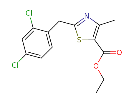 Molecular Structure of 1318757-73-1 (ethyl 2-(2,4-dichlorobenzyl)-4-methyl-1,3-thiazole-5-carboxylate)