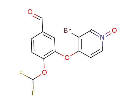 Molecular Structure of 1086277-95-3 (3-[(3-bromo-pyridin-N-oxide-4-yl)oxyl]-4-(difluoromethoxy)benzaldehyde)