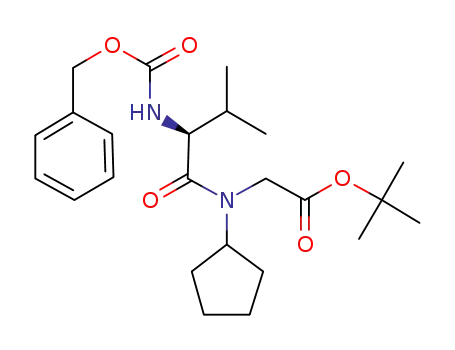 Molecular Structure of 133073-35-5 (benzyloxycarbonyl-L-valyl-N-cyclopentylglycine t-butyl ester)