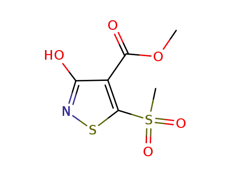 Molecular Structure of 878477-24-8 (3-hydroxy-5-methanesulfonyl-isothiazole-4-carboxylic acid methyl ester)