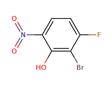 Molecular Structure of 103979-08-4 (2-Bromo-3-fluoro-6-nitrophenol)