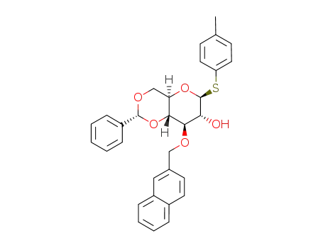 p-methylphenyl 4,6-O-benzylidine-3-O-(naphthalen-2-ylmethyl)-1-thio-β-D-glucopyranoside