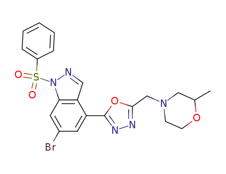 6-bromo-4-{5-[(2-methyl-4-morpholinyl)methyl]-1,3,4-oxadiazol-2-yl}-1-(phenylsulfonyl)-1H-indazole