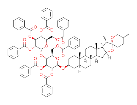 Molecular Structure of 1352548-83-4 (3-O-[2,3,4,6-tetra-O-benzoyl-α-D-glucopyranosyl-(1→4)-2,3,6-tri-O-benzoyl-β-D-glucopyranosyl]tigogenin)