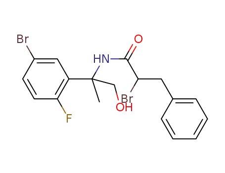 (2RS)-bromo-N-[(RS)-1-(5-bromo-2-fluoro-phenyl)-2-hydroxy-1-methyl-ethyl]-3-phenyl-propionamide