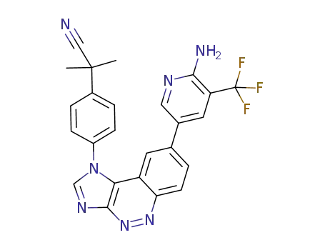 2-(4-(8-(6-amino-5-(trifluoromethyl)pyridin-3-yl)-1H-imidazo[4,5-c]cinnolin-1-yl)phenyl)-2-methylpropanenitrile