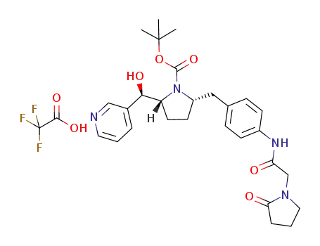 tert-butyl (2R,5S)-2-[(R)-hydroxy(pyridin-3-yl)methyl]-5-(4-{[(2-oxopyrrolidin-1-yl)acetyl]amino}benzyl)pyrrolidine-1-carboxylate trifluoroacetate