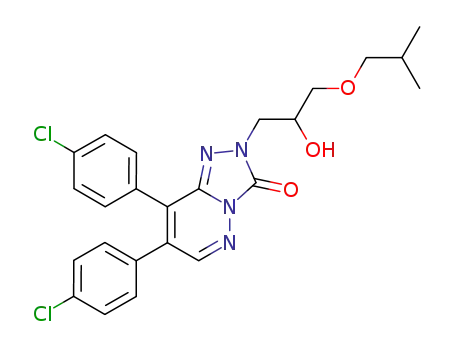 Molecular Structure of 856245-85-7 (3,4-bis(4-chlorophenyl)-6-(2-hydroxy-3-isobutoxypropyl)imidazo[1,5-b]pyridazin-7(6H)-one)