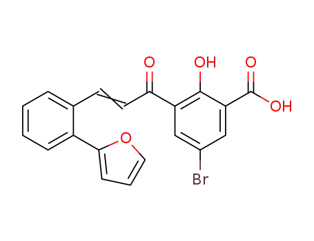 Molecular Structure of 1289080-15-4 (5-bromo-3-[3-(2-furan-2-yl-phenyl)-acryloyl]-2-hydroxybenzoic acid)