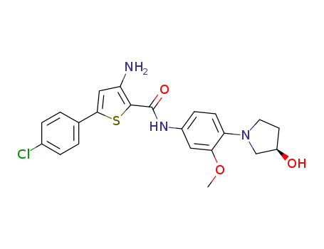 3-amino-5-(4-chlorophenyl)-N-{4-[(3R)-3-hydroxypyrrolidin-1-yl]-3-methoxyphenyl}thiophene-2-carboxamide