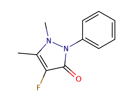 Molecular Structure of 56924-65-3 (3H-Pyrazol-3-one, 4-fluoro-1,2-dihydro-1,5-dimethyl-2-phenyl-)