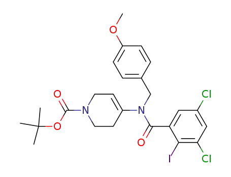 4-[(3,5-dichloro-2-iodo-benzoyl)-(4-methoxy-benzyl)-amino]-3,6-dihydro-2H-pyridine-1-carboxylic acid tert-butyl ester