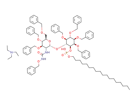 triethylammonium 1-D-6-O-[2-(N-benzyloxyaminocarbonyl)amino-2-deoxy-3,4,6-tri-O-benzyl-α-D-glucopyranosyl]-2,3,4,5-tetra-O-benzyl-myo-inositol 1-(n-octadecyl phosphate)