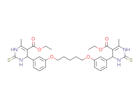 ethyl 4-(3-[(5-(3-[5-(ethoxycarbonyl)-6-methyl-2-thioxo-1,2,3,4-tetrahydro-4-pyrimidinyl]phenoxy)pentyl)oxy]phenyl)-6-methyl-2-thioxo-1,2,3,4-tetrahydro-5-pyrimidinecarboxylate